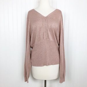 Jone's Wear Metallic Pink Sweater Stretch Knit 2X